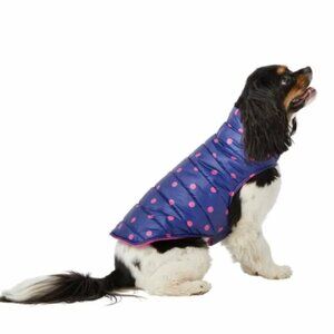 NWT TOP PAW Purple Pink POLKA DOT Girl DOG PUFFER VEST COAT JACKET XXS
